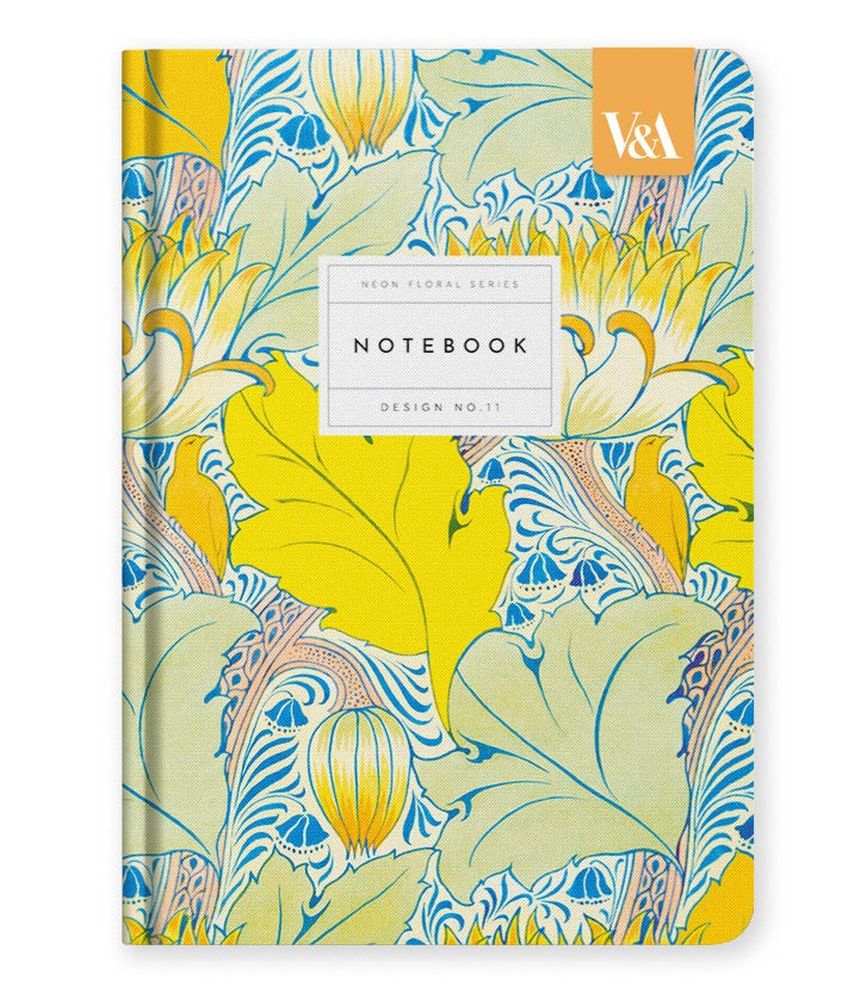 [OD-SN-VA-1-A5-12837] V&A A5 Premium Hard Cover Notebook-Neon Floral Arts & Crafts