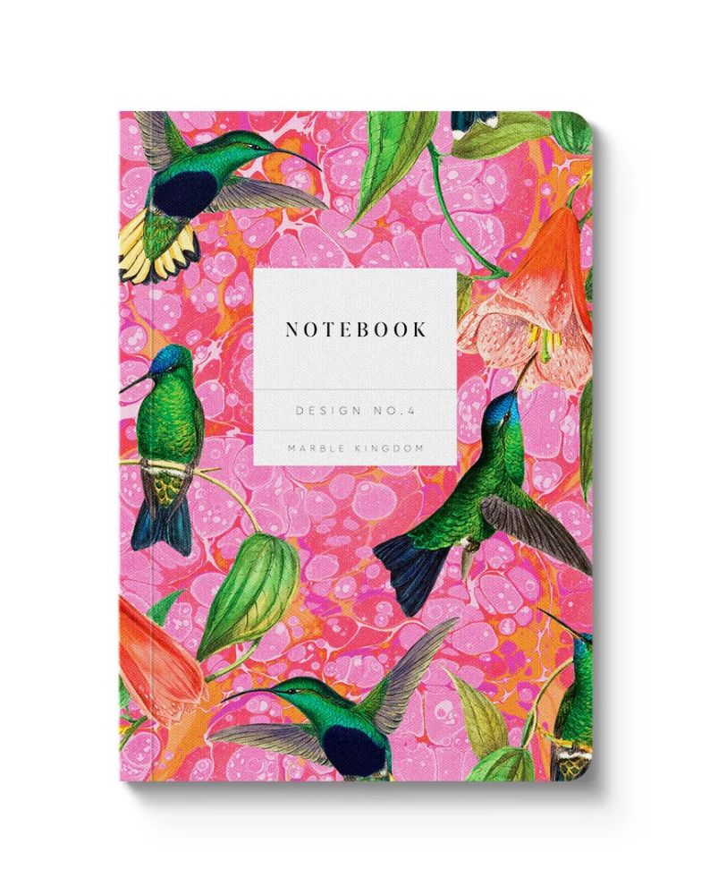 [OD-SN-KA-5-A6-12830] Kaleido A6 Textured Soft Cover Notebook-Marble Hummingbirds