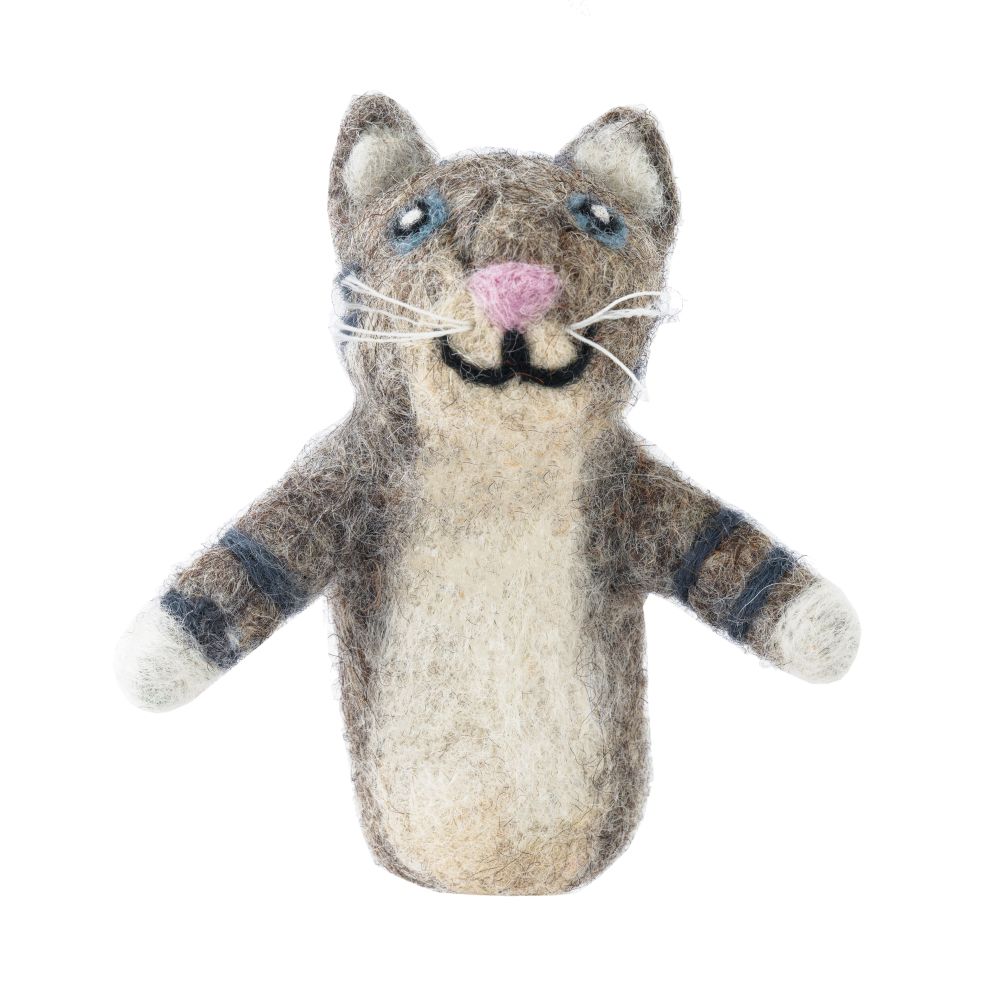 [GI-FP-OA001] Finger Puppet-Felt Cat Grey