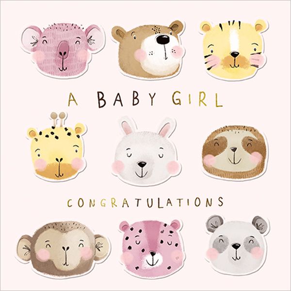[AL-OC075] Foil Card-Baby Girl Congratulations