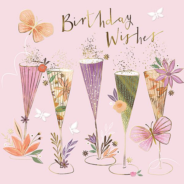 [AL-JUN005] Foil Card-Happy Birthday Glasses