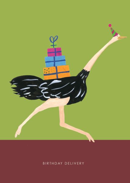 [HC-C-246] Card-Ostrich Birthday Delivery