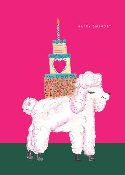 [HC-C-452] Card-Poodle and Cake