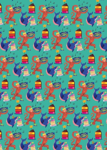 [HC-W-020] Wrap-Party Monkey and Shark