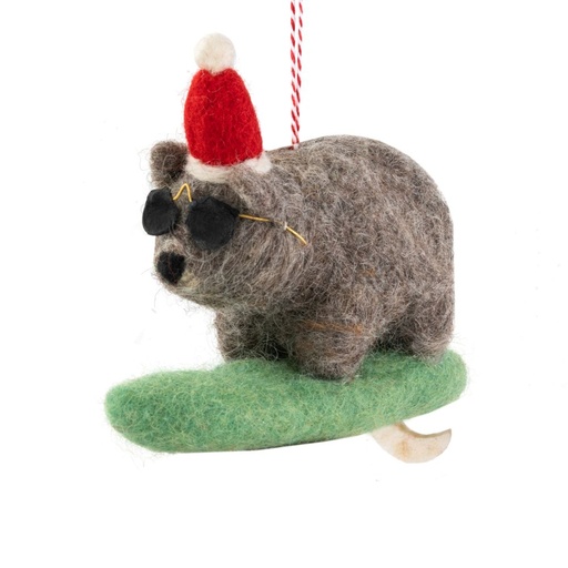 [GI-XD-DAUA013] Decoration-Felt-Wombat Surfing 