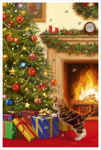 [KV-XCAL-6-12523] Advent Cal-Card-Curious Cat