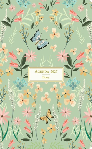 [I-AQ-D27-DL25604] Aquarupella 13x21 Weekly Diary-Flowers and Butterflies