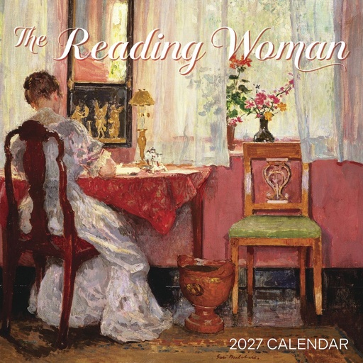 [E-PO-D27-CAL27146] Pomegranate 30x30 Cal-The Reading Woman 