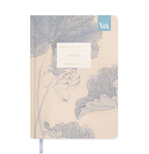 [I-AOD-D27-A5-V-13746] V&A A5 Hard Cover Diary-Water Lillies